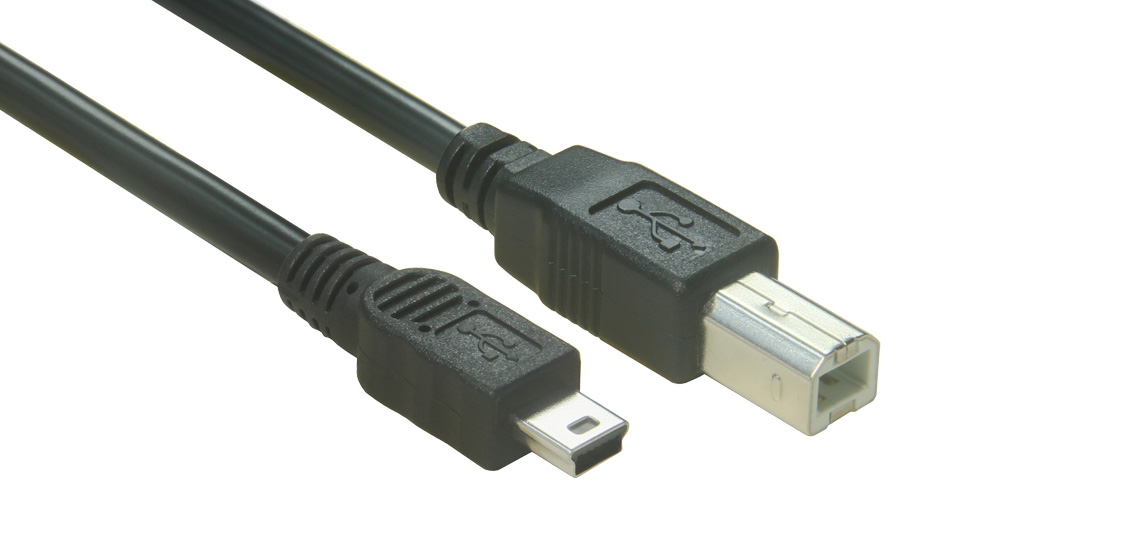 USB 2.0 Mini B to Type B Cable