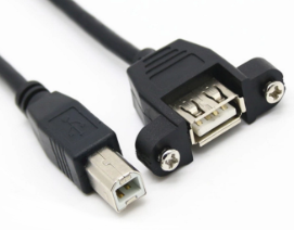 USB 2.0 Tip B - Tip A Dişi Vidalı Kilitli