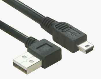 Kątowy USB 2.0 typu A do Mini B 5Pin