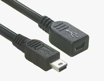 USB 2.0 Mini B 5Pin macho a hembra Cable de extensión