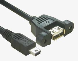 USB-Mini-B-auf-A-Buchse mit Schraubenverriegelung