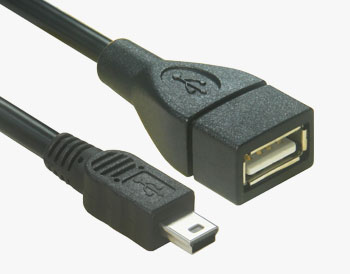 USB 2.0 ميني B إلى كابل أنثى من النوع A