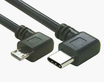 Rechtwinkliges USB 3.1 C-auf-Micro-B-Kabel