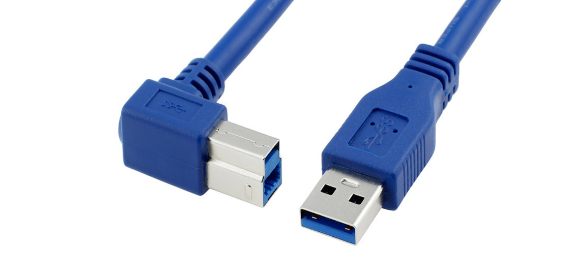 USB 3.0 Dik Açılı B Tipi Yazıcı Kablosu