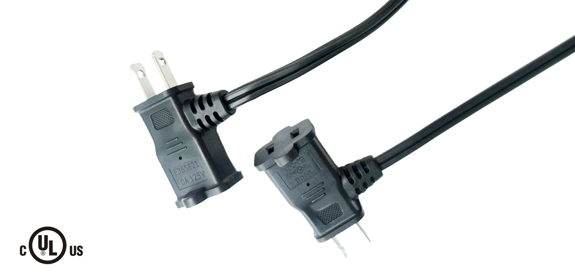Cable de alimentación del adaptador NEMA 1-15P a 1-15R aprobado por UL & CSA para Estados Unidos / Canadá