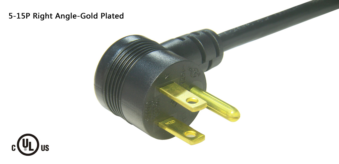 Right Angle 5-15P Power Cord