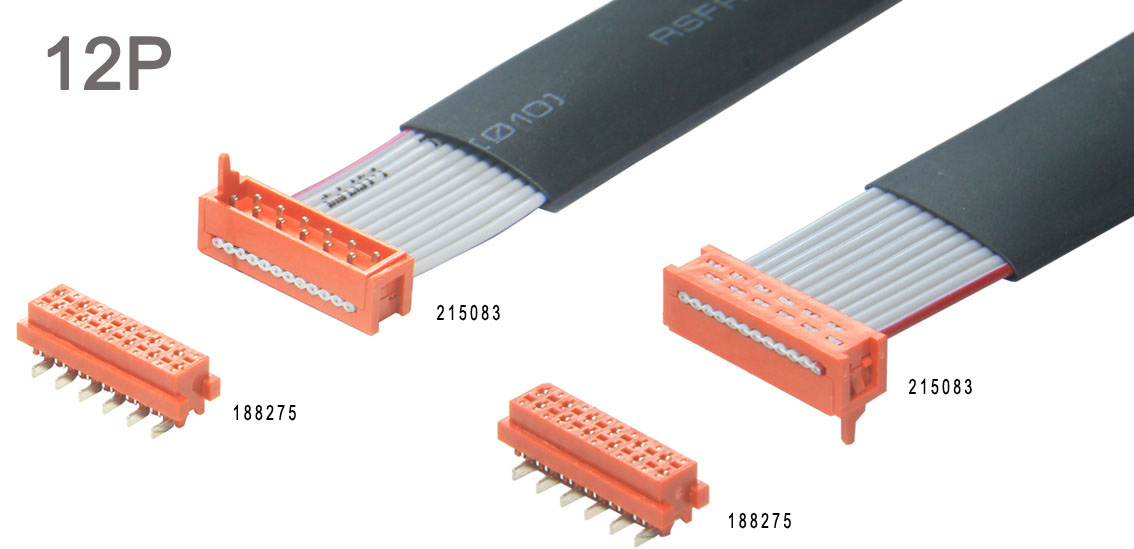 Ensemble de câble de 215083 TE Assemblage de câble plat à pas de 1,27 mm