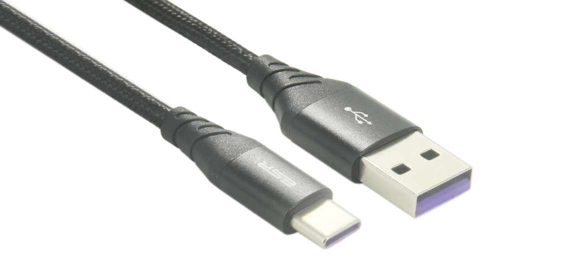 USB 3.1 A à C Nylon tressé 5A Câble de charge super rapide