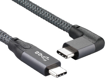 Angle droit USB 3.1 GEN 2 10Gbps 100W Câble de charge rapide