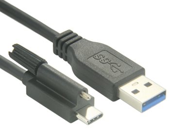 Cabo USB C de bloqueio de parafuso único