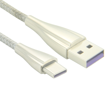 USB 3.1 A to C Цинковый сплав Корпус 5A Супер быстрый зарядный кабель