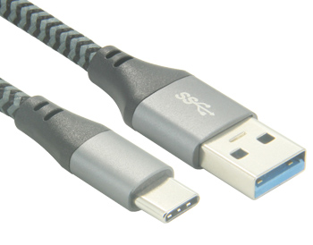 Кабель USB 3.1 A на C 3A для зарядки и синхронизации даты