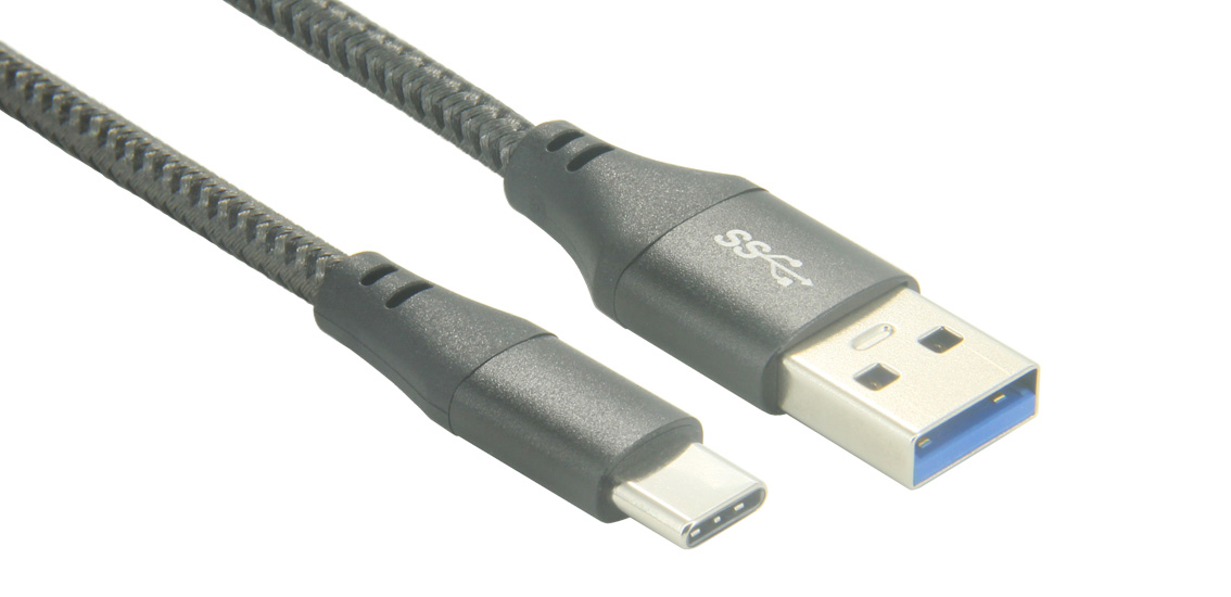 USB 3.1 A to C Nylon Braid Charging and Date Sync Cable