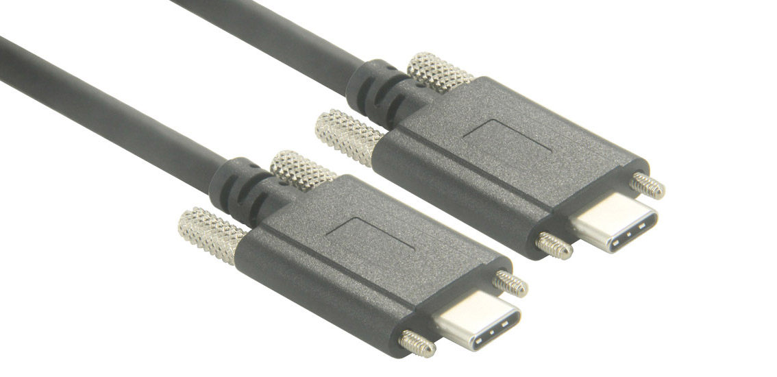 Doppelt verschraubtes USB-C-Kabel, USB C-auf-USB-C-Kabel