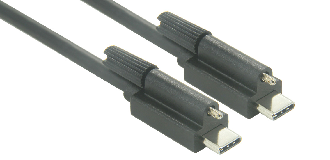 USB-C-auf-C-Kabel mit einer Schraubverriegelung