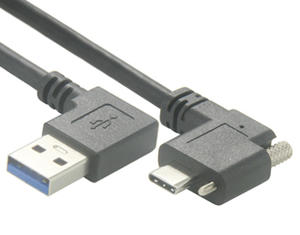 Right Angle Screw Locking USB C Cable