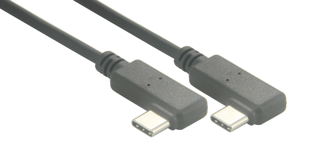 كابل USB C بالزاوية اليمنى ، كابل شحن ومزامنة بيانات USB 2.0 من النوع C