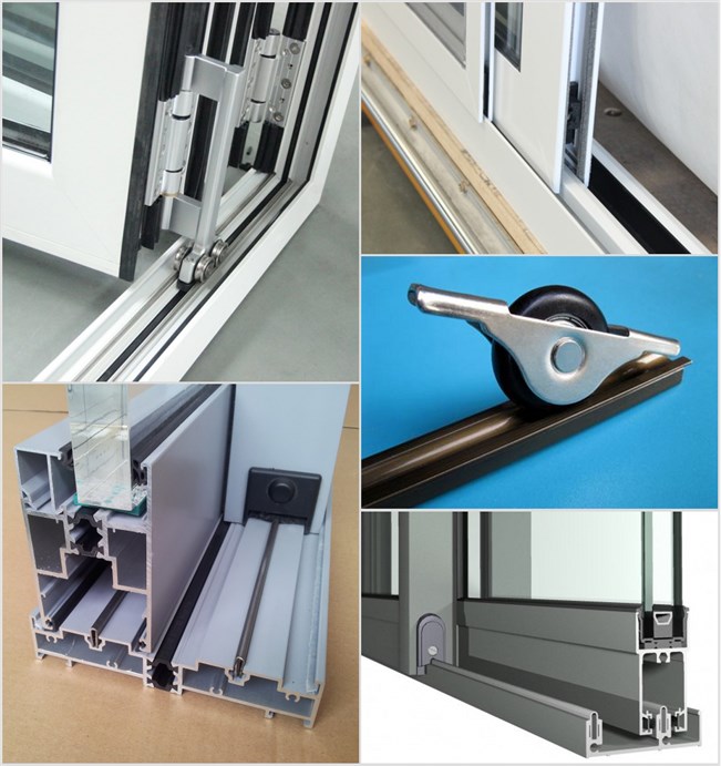 aluminium folding door roller with hinge