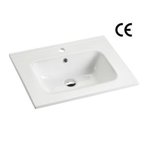 Vitreous China Rectangular Vanity Top Bathroom Cabinet Wash Basin