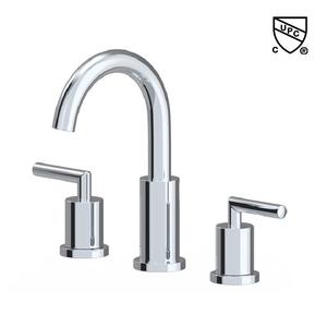 Brass Two Handle Widespread Brushed Nickel Bathroom Faucet