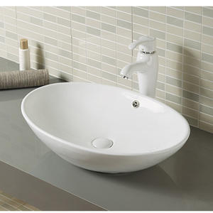 Oval shape ceramic vanity top bathroom wash basin