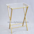 acrylic clear side table with metal