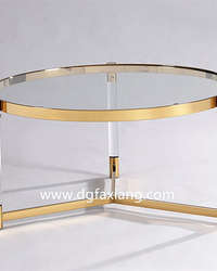 modern fancy acrylic coffee table with stainless steel