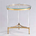 wholesale xustom clear acrylic round lamp table with gold stainless steel