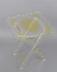 high quality lucite 4 sets folding table direct factory