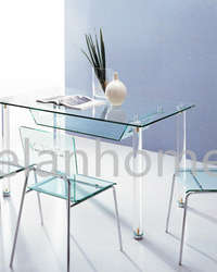 fashion dinning table with acrylic legs -round bars legs