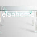 fashion dinning table with acrylic legs -round bars legs