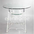 popular clear acrylic table and orange dining chair 