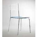 perspex dining chair with chrome metal legs