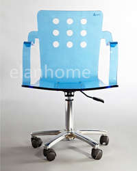 blue acrylic desk armchair