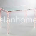 simple dinning table with color acrylic legs 