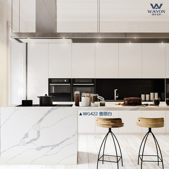 solid white quartz countertops-WG422 Calacatta Vagli