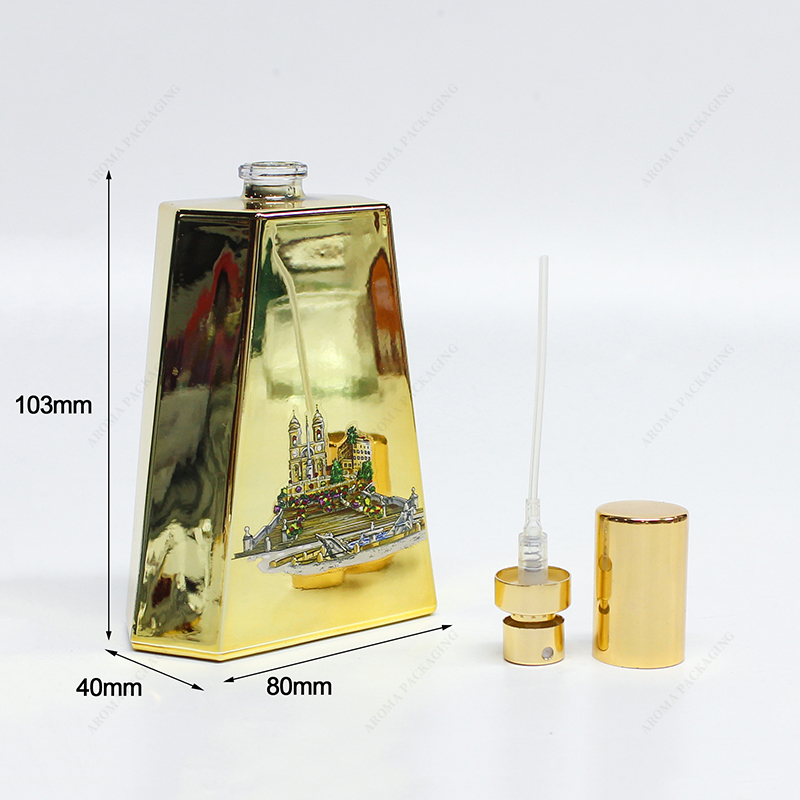زجاجة عطر زجاجية ذات شكل مخصص مع مضخة