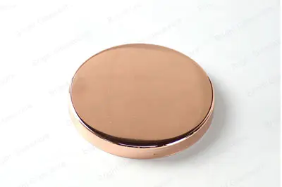 Tapas de metal de cobre de oro rosa de tamaño personalizado de fábrica para frascos de metal tapa de vela para la venta