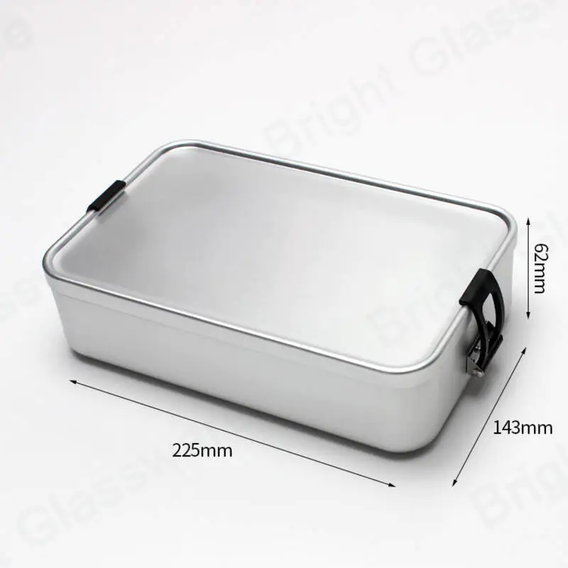 Comida para llevar Aluminio recubierto Silver Kid Bento Lunch Box Hiking Lunch Box Aluminio Tiffin Lunch Box