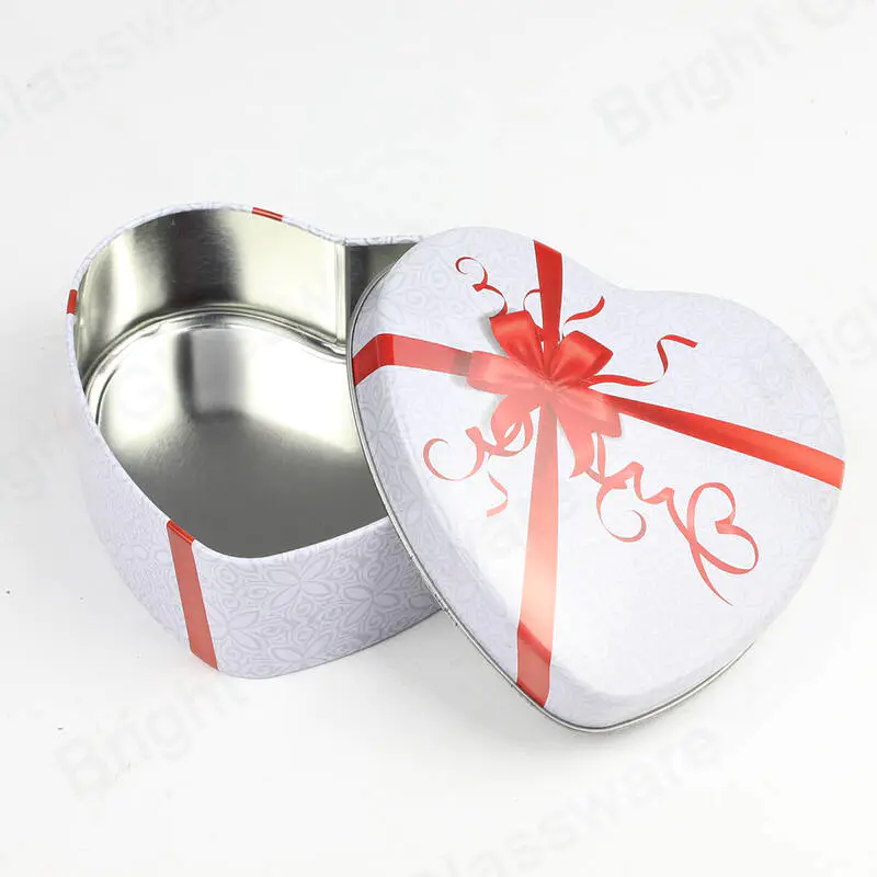 Романтическая металлическая жестяная коробка в форме сердца конфеты для шоколадной банки ко Дню святого Валентина