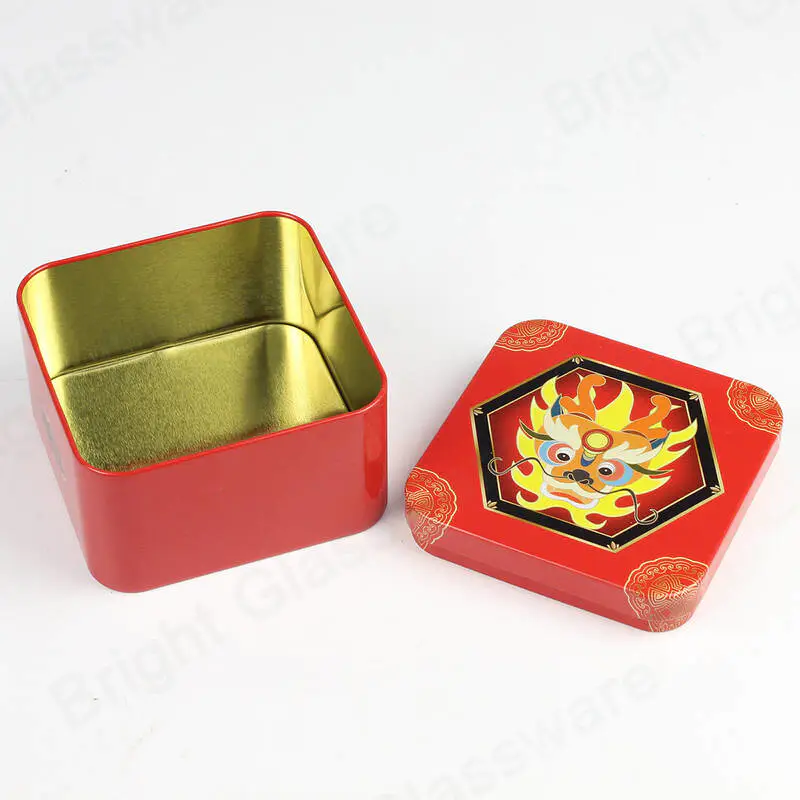 Металлические квадратные кофейные специи чайные конфеты канистры подарочные коробки красная жестяная коробка