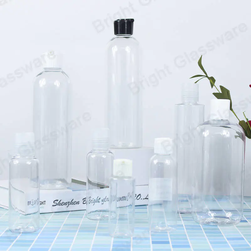 زجاجات بلاستيكية شفافة 500 مل زجاجة مضخة محلول PET لتغليف مستحضرات التجميل