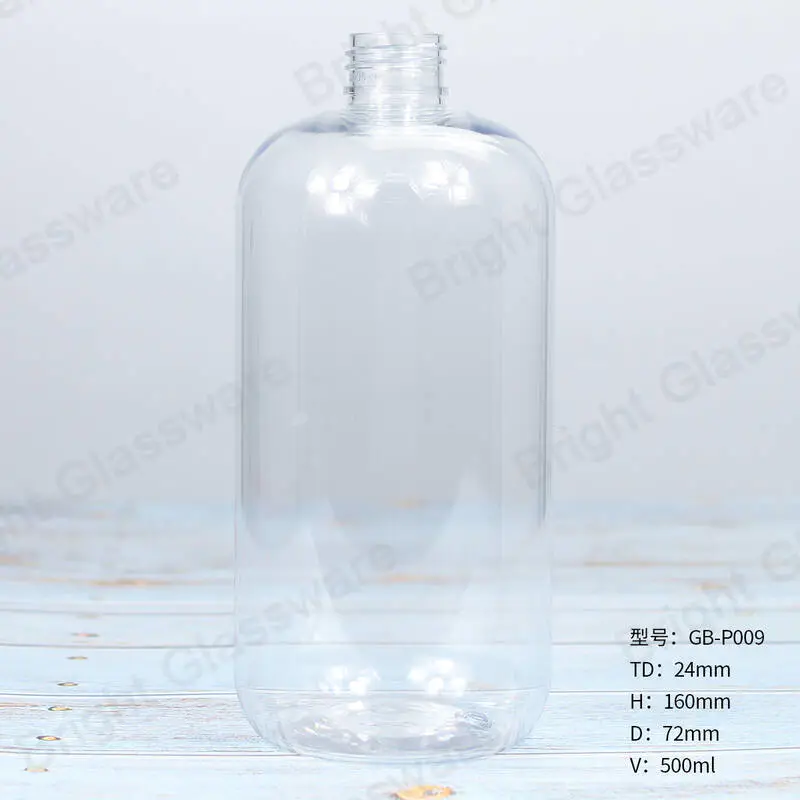 Прозрачная пластиковая бутылка шампуня для домашних животных 500 мл с лосьонной помпой