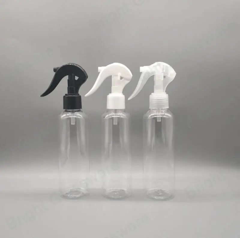 Botella pulverizadora de gatillo de plástico de 100 ml con pulverizador de niebla fina para mousse cosmética para el cuidado del cabello