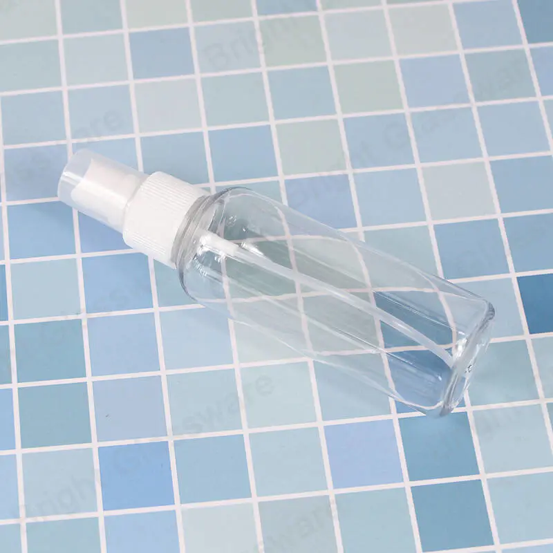 Botellas de spray de plástico vacías transparentes de 100 ml Botella de spray de perfume para mascotas con pulverizador de niebla fina