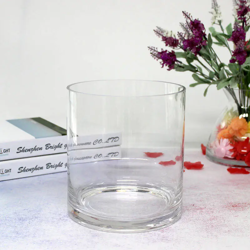 Recipiente de vela transparente recto de 90 oz de alta calidad soplado frasco de vela de vidrio extra grande para la decoración del hogar