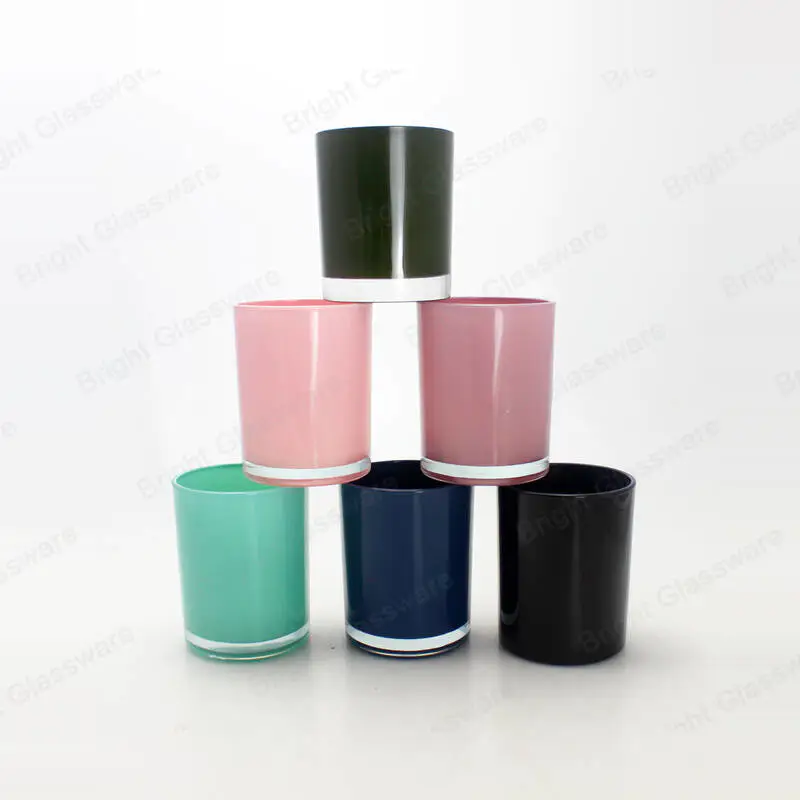 Wedding Decor Multi-Colored Candle Glass Tumbler, Printed Colourful Glass Candle Holder