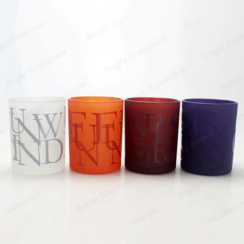 Multiple color candle holder frosted glass jars for candles with custom logo