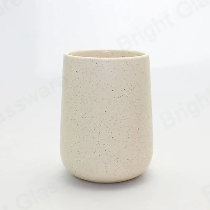 定制豪华光泽空陶瓷瓷蜡烛罐容器，用于餐桌装饰