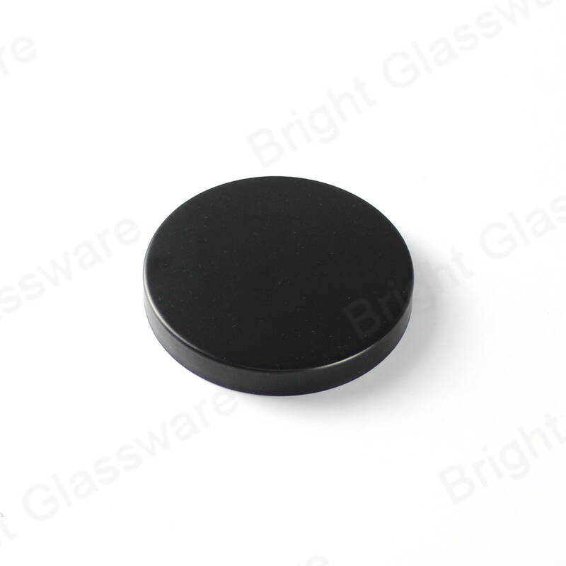 Китай производитель 78 мм железная металлическая крышка для свечных банок матовые черные металлические крышки свечей с силиконовым кольцом